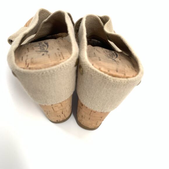 Lucky Brand Miller 2 Wedge Open Toe Cork Sandals Size 6.5 M Womens Cream Beige - Picture 4 of 9